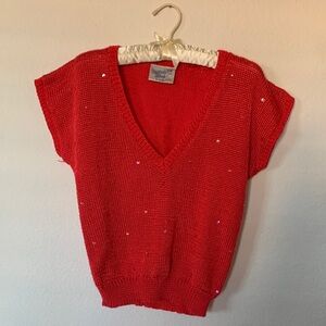 The Limited Bright Orange V-Neck Sweater